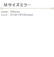 Mサイズミラー size:H145×W108(ミリ)価格:500円