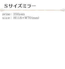 Sサイズミラー size:H118×W70(ミリ)価格:350円
